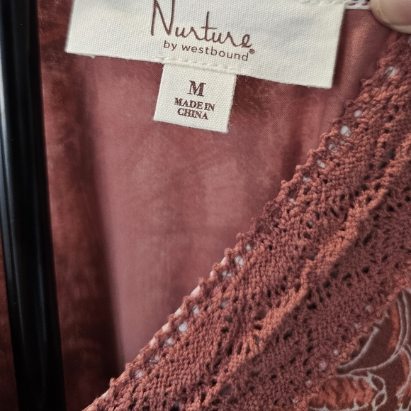 NWT Nurture by Westbound Terracotta Floral Maxi Dress Size M & 1X - Picture 2 of 4